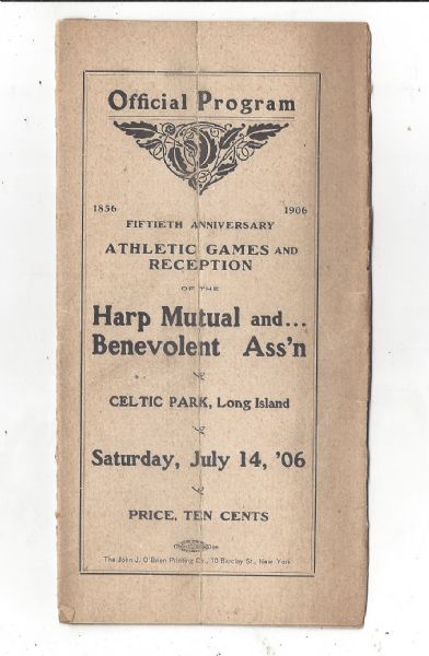 1906 Track & Field lot of (2) Programs at Celtic Park Long Island NY