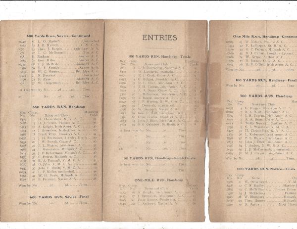 1906 Track & Field lot of (2) Programs at Celtic Park Long Island NY