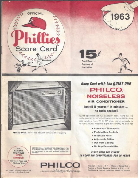 1963 & 1967 Philadelphia Phillies Program Lot of (2)