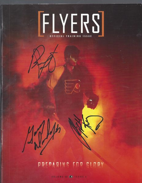 2007 Philadelphia Flyers (NHL) Game Program with (3) Autographs on Front Cover