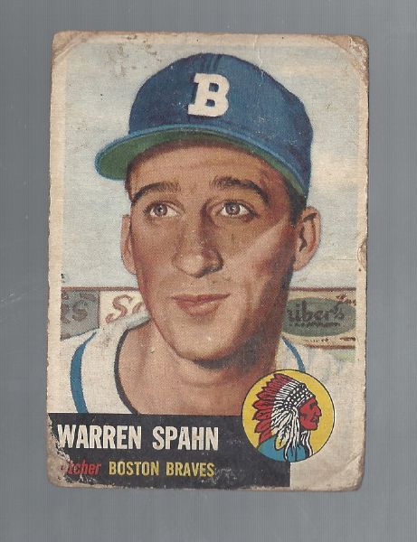1953 Warren Spahn (HOF) Topps Baseball Card
