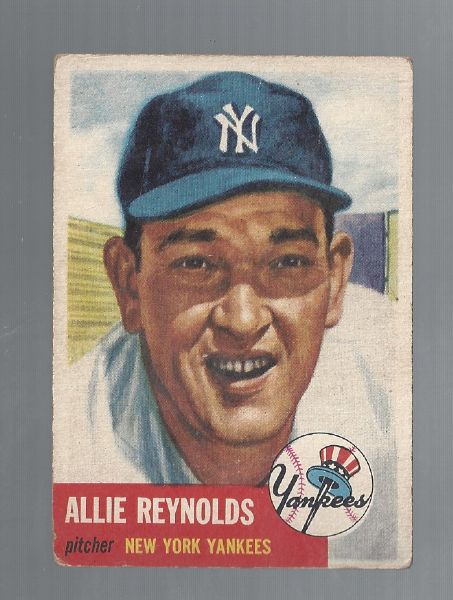 1953 Allie Reynolds (NY Yankees) Topps Baseball Card