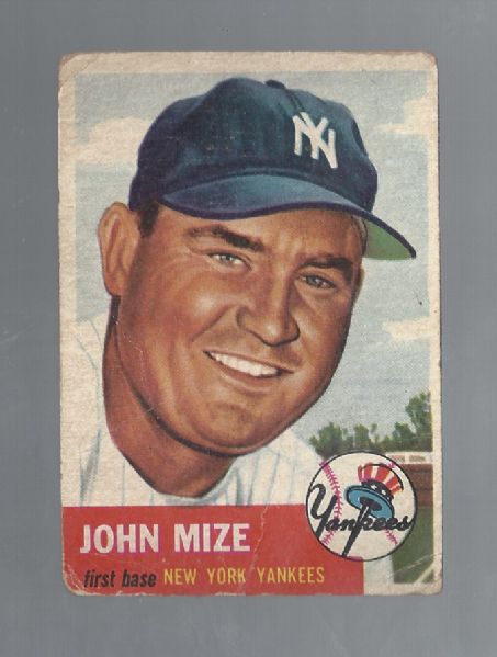 1953 Johnny Mize (HOF) Topps Baseball Card