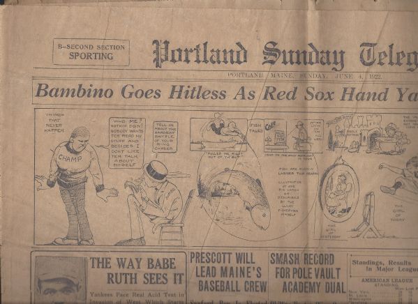 1922 - 1948 Big Lot of Babe Ruth (HOF) Related Newspapers & Clippings