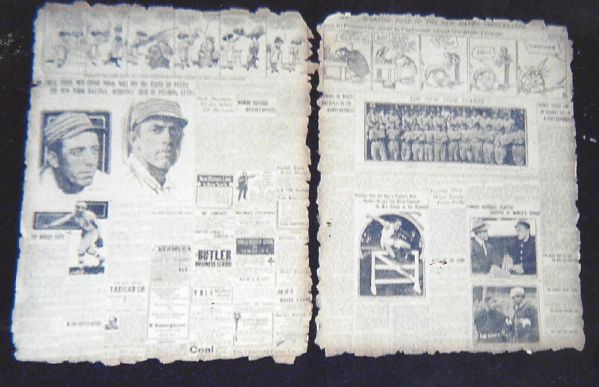 1911 World Series Large Size Display Paper with Jack Coombs & Eddie Plank