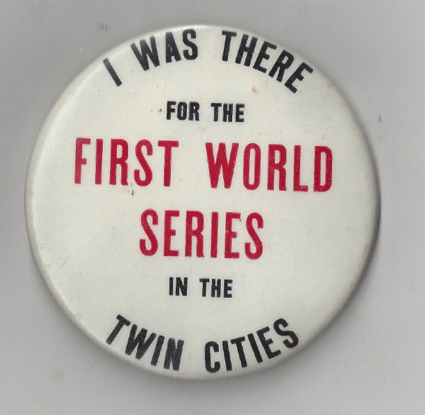 1965 World Series - Twins vs. Dodgers - Large Size Pinback