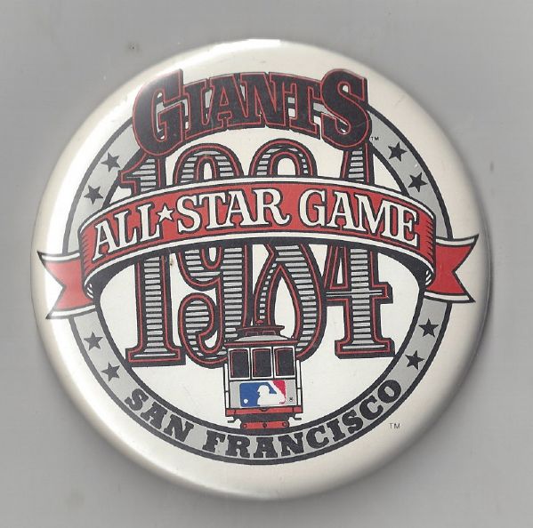 1984 All-Star Game Large Size Pinback from Candlestick Park in SF