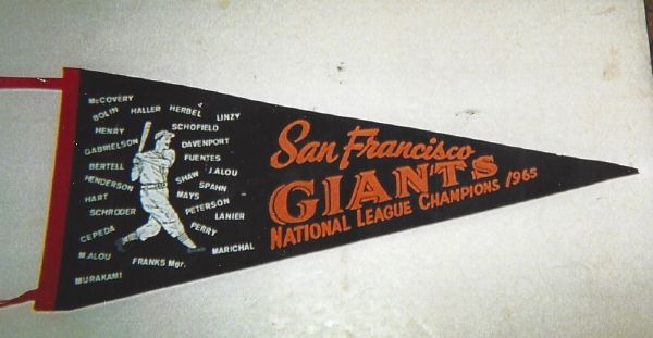 1965 SF Giants NL Champs Phantom Player Roster Pennant