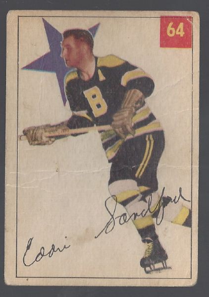 1954 - 55 Parkhurst Hockey Card - Ed Sandford (Boston Bruins)