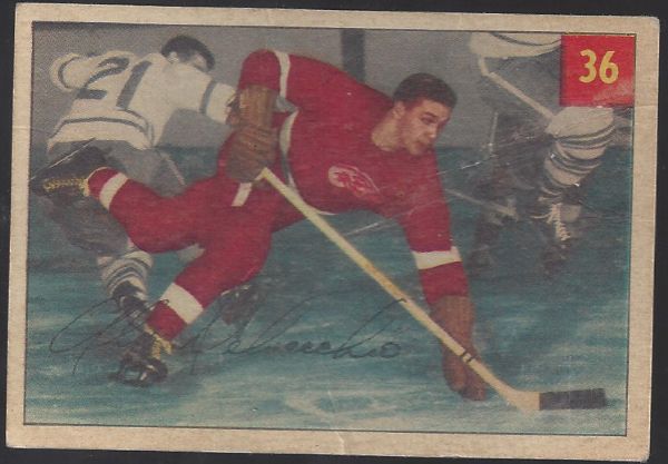 1954 - 55 Parkhurst Hockey Card - Alex Delvecchio - HOF (Detroit Red Wings)