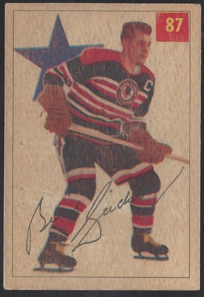 1954 - 55 Parkhurst Hockey Card - Bill Gadsby- HOF (Chicago Blackhawks)