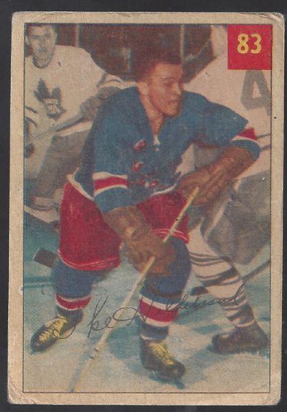 1954 - 55 Parkhurst Hockey Card - Ike Hildebrand- HOF (Chicago Blackhawks)
