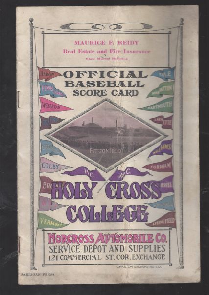 1912 Holy Cross vs. Dartmouth Ivy League Baseball Program