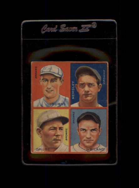 1935 Goudey 4 in 1 Baseball Card Featuring Rollie Hemsley