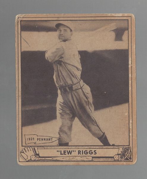 1940 Lew Riggs Playball Baseball Card