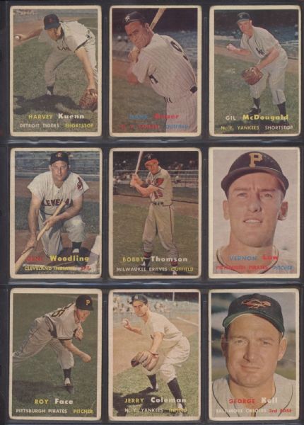 1957 Topps Baseball Big Lot of (48) cards with Many Good Players