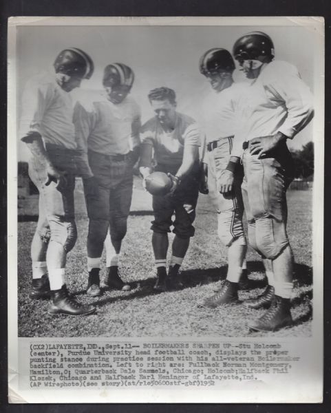 1952 Purdue Boilermakers Sharpen Their Skills Wire Photo