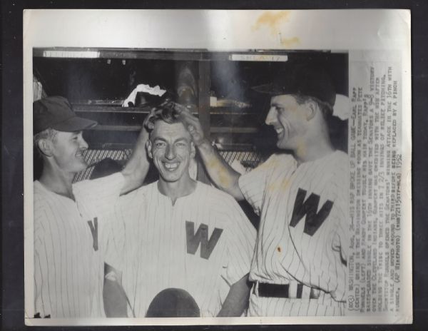 1952 Earl Rapp, Pete Runnels and Randy Gumpert Wire Photo