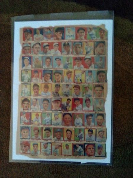 1935 Goudey 4 in 1 Baseball Scrapbook Page with Hall of Famers