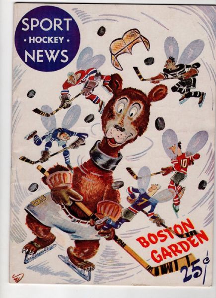 1949 Boston Bruins vs. Montreal Canadiens NHL Program