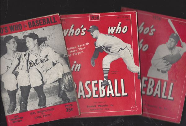 1944 - 1956 - 1958 Who's Who in Baseball Lot of (3)