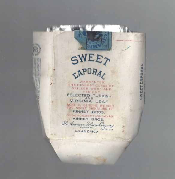 1910's Sweet Caporal Empty Tobacco Cigarette Pack 