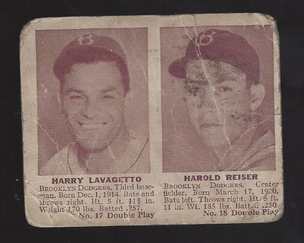 1941 Play Ball Card - Cookie Lavagetto & Pete Reiser