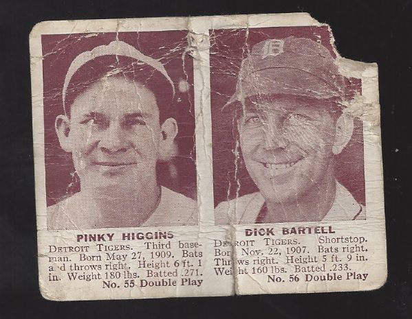 1941 Play Ball Card - Pinky Higgins & Dick Bartell 