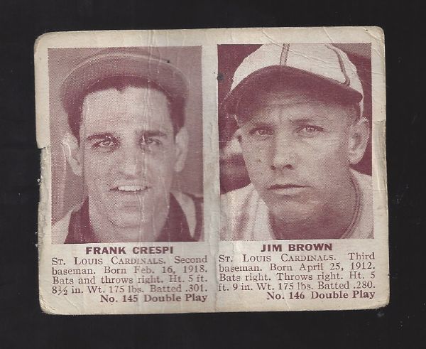 1941 Play Ball Card - Frank Crespi & Jim Brown