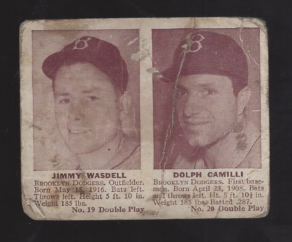1941 Play Ball Card - Jimmy Wasdell & Dolph Camilli 