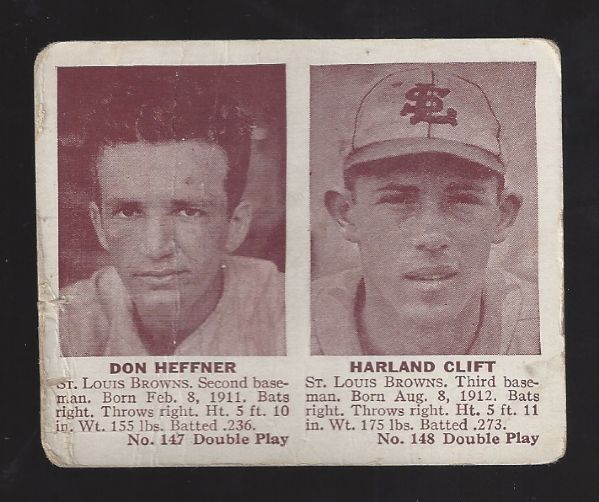 1941 Play Ball Card - Don Heffner & Harland Clift
