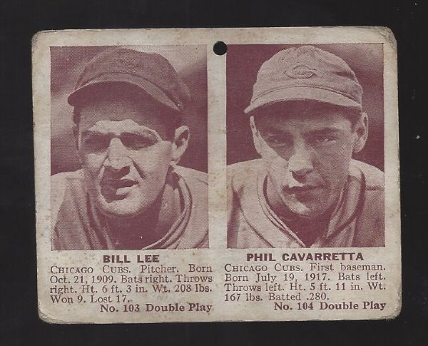 1941 Play Ball Card - Bill Lee and Phil Cavaretta