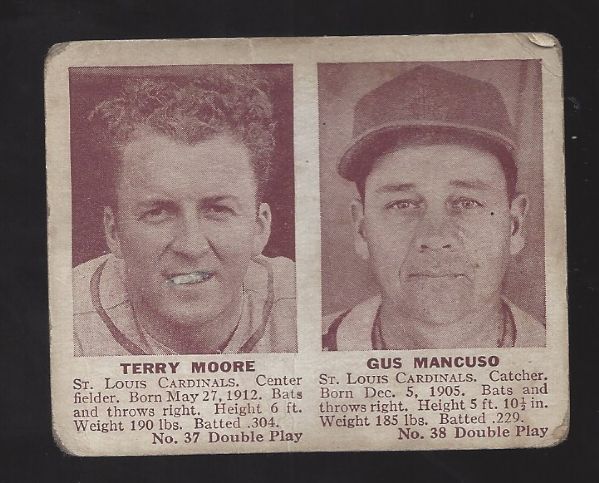 1941 Play Ball Card - Terry Moore & Gus Mancuso 