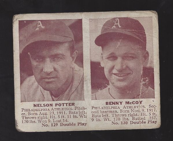 1941 Play Ball Card - Nelson Potter & Benny McCoy