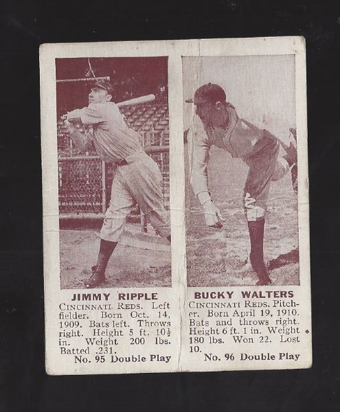 1941 Play Ball Card - Jimmy Ripple & Bucky Walters 