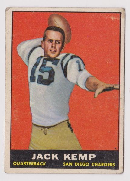 1961 Jack Kemp (HOF) Topps Football Card