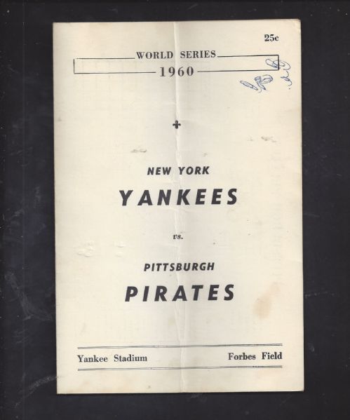 1960 World Series Unofficial News Service Scorecard