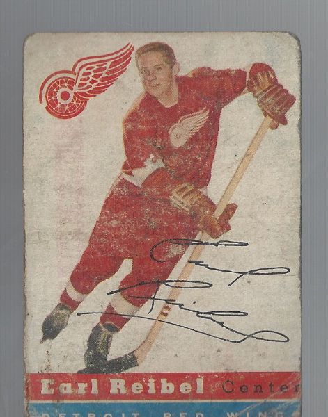 1954-55 Topps Hockey Card - Earl Reibel (Detroit Red Wings)