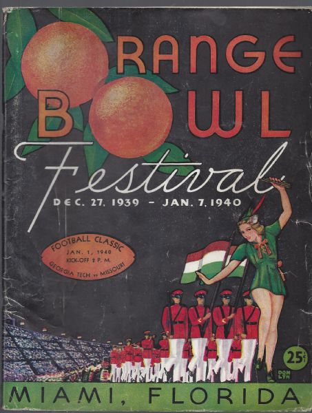 1940 Orange Bowl (Georgia Tech vs. Missouri) Official Game Program