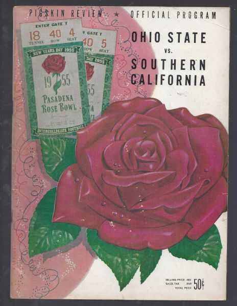 1955 Rose Bowl (Ohio State vs. USC) Official Game Program 