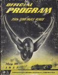 1951 Indianapolis 500 Auto Racing Program
