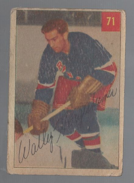 1954 Wally Hergesheimer Parkhurst Hockey Card