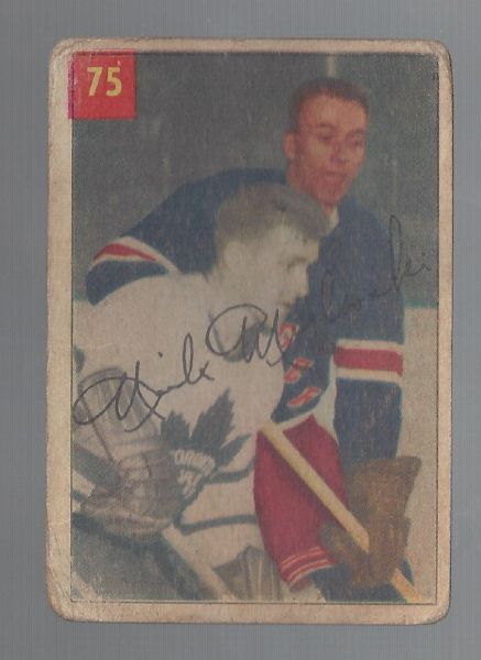 1954 Nick Mickoski Parkhurst Hockey Card