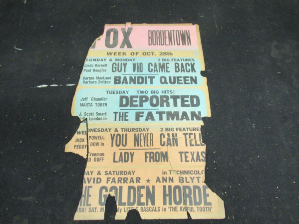1950's Movie Theater Broadside - Large Size