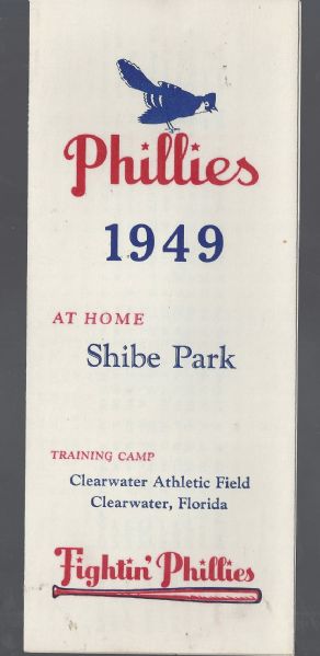 1949 Phillies (NL) Fold Out Roster & Guide