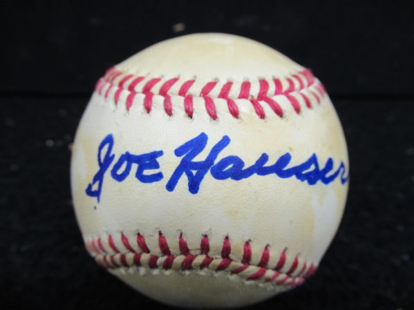 Joe Hauser (OAL) Autographed Baseball With Staining