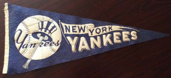 C. Early to Mid 1950's NY Yankees Large Size Felt Pennant