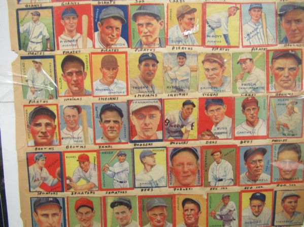 1935 Goudey 4 in 1 Baseball Scrapbook Page Loaded with Hall of Famers