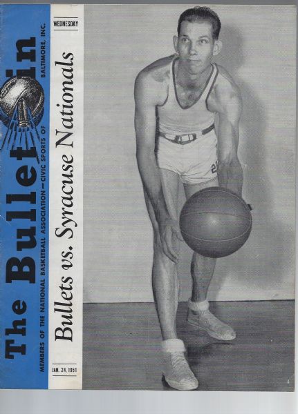 1951 Baltimore Bullets (early NBA) vs. Syracuse Nats Pro Basketball Program