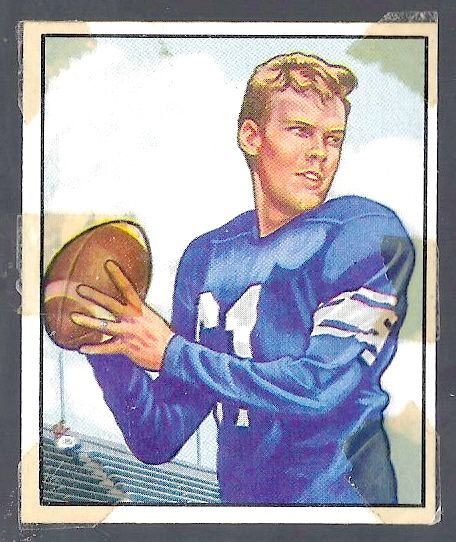 1950 George Ratterman (NY Yanks) Bowman Football Card